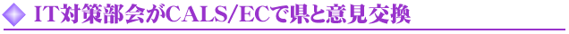 IT�΍����CALS/EC�Ō��ƈӌ�����