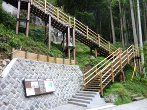 へび滝に行く木製階段